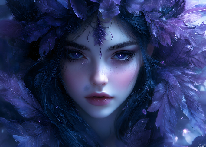 Feathered Beauty: gothic fairy Woman