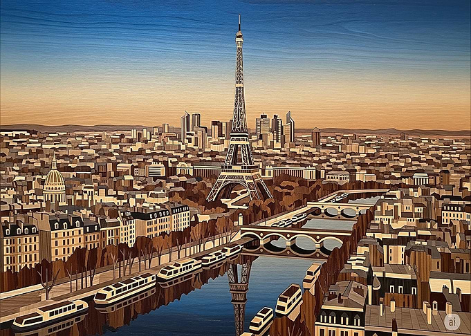 Paris cityscape with Eiffel Tower