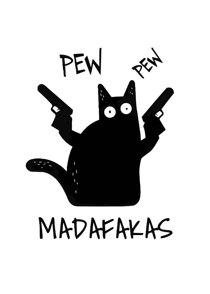 Gangster Cat with Guns