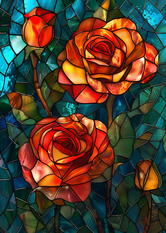 Stained Glass Roses