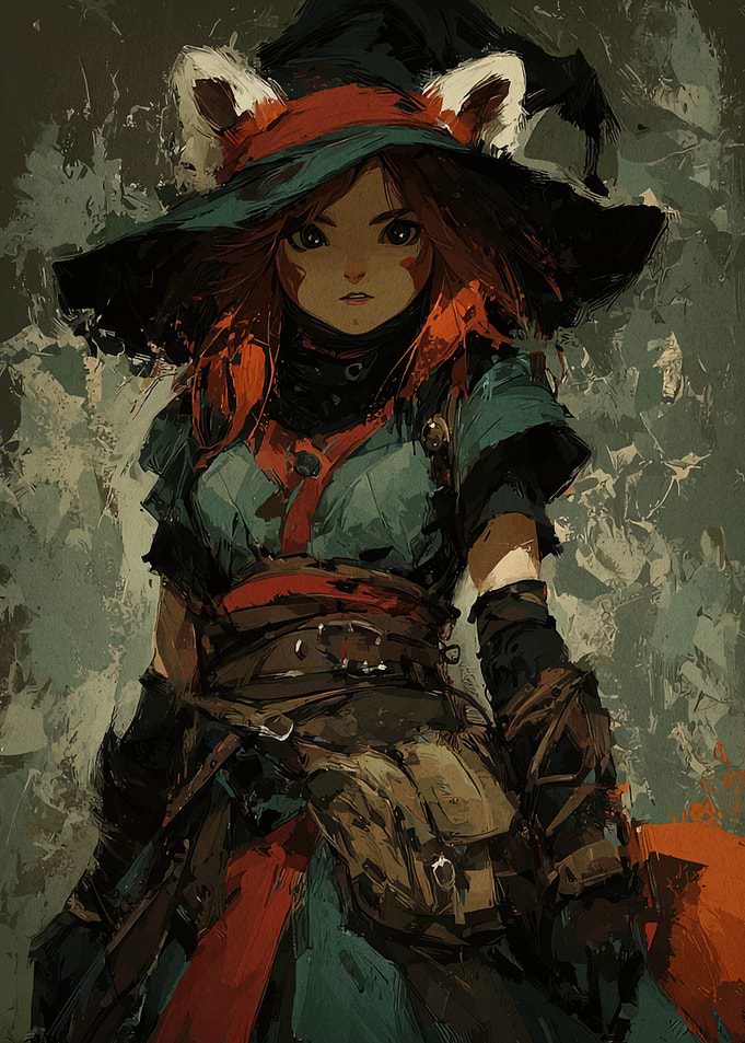 Fox-eared Witch Digital Art