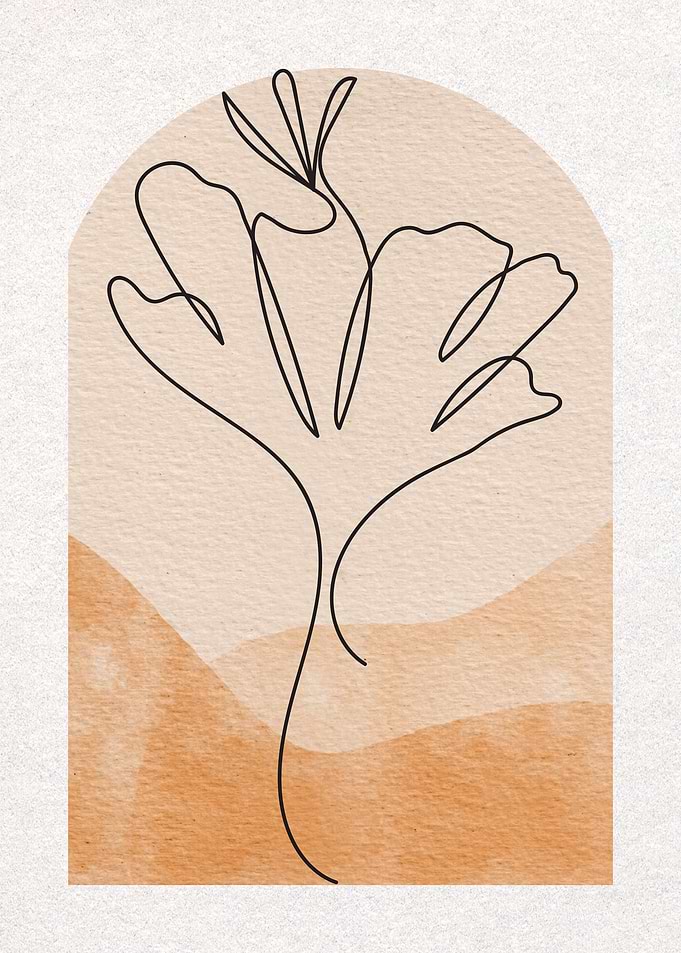 Minimalist Flower Line Art Illustration