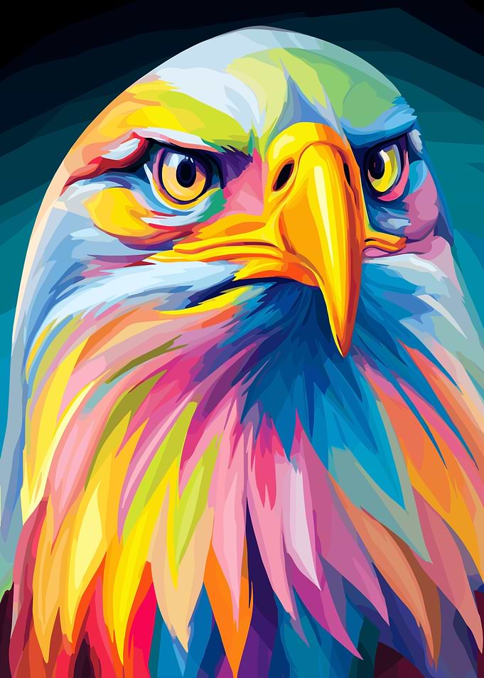 Colorful Eagle Portrait
