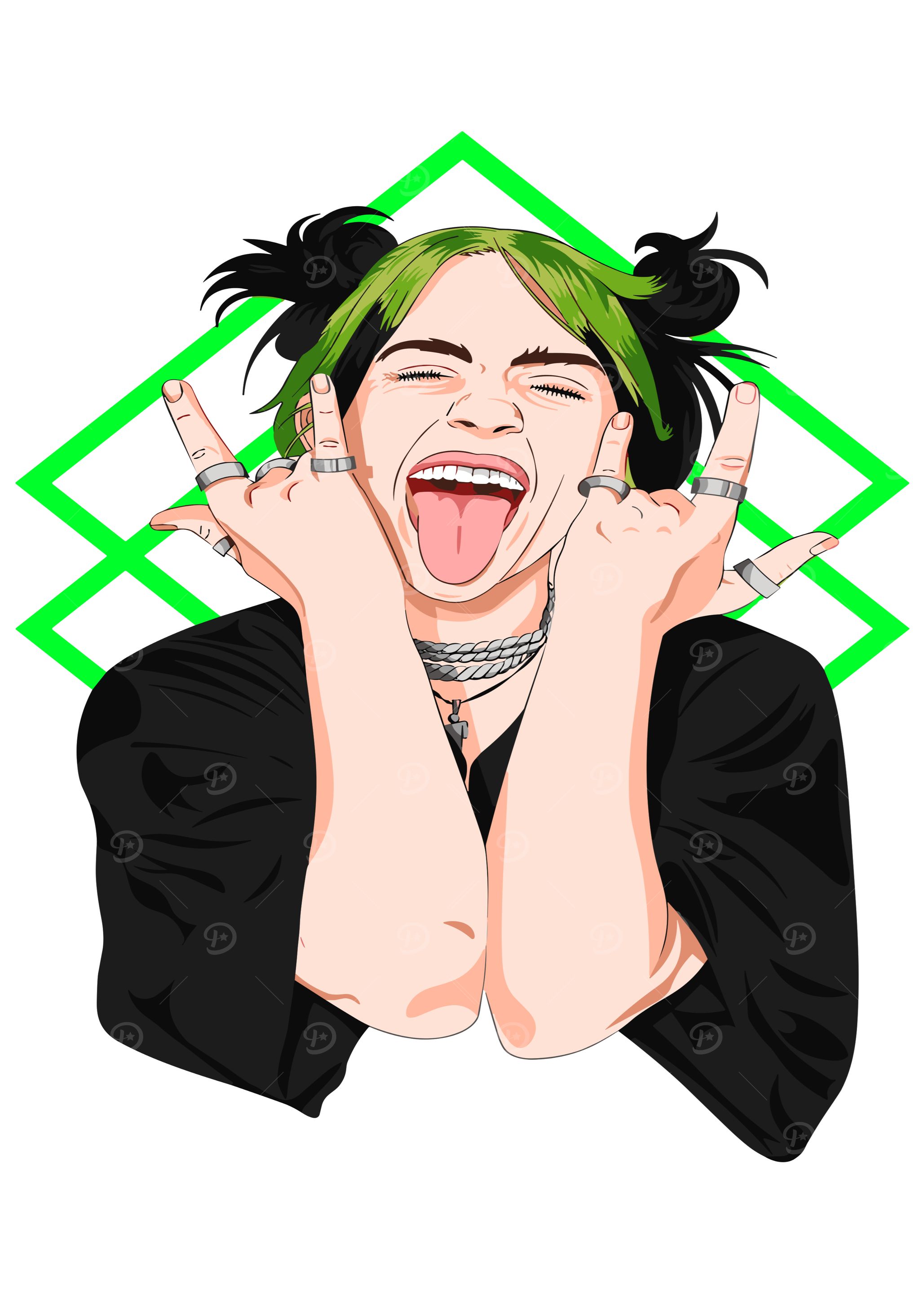 Billie Eilish Digital Art Portrait