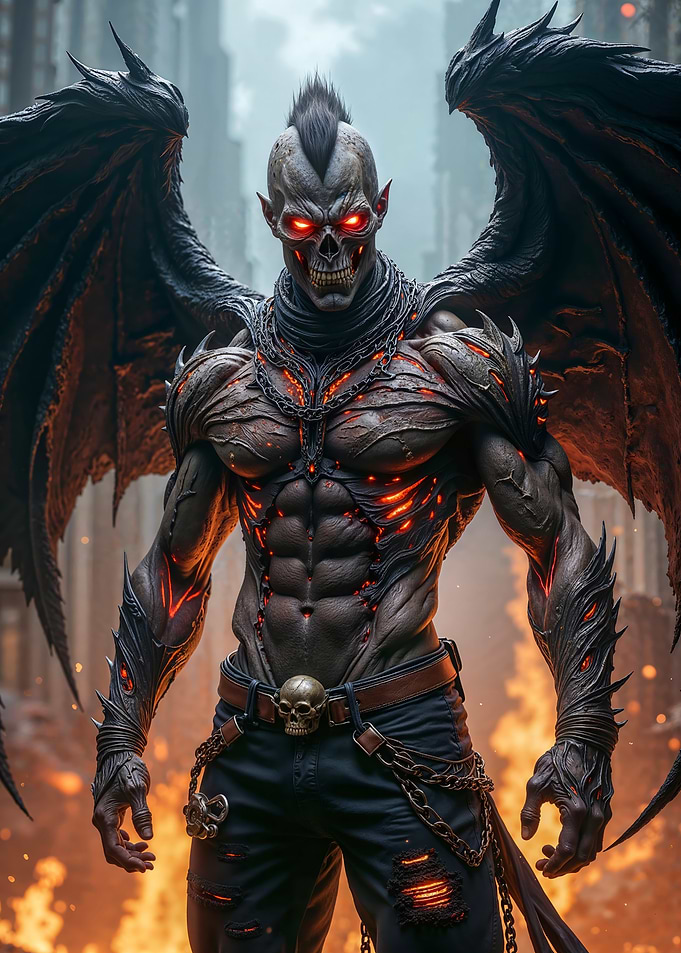 Winged Demon in Urban Wasteland