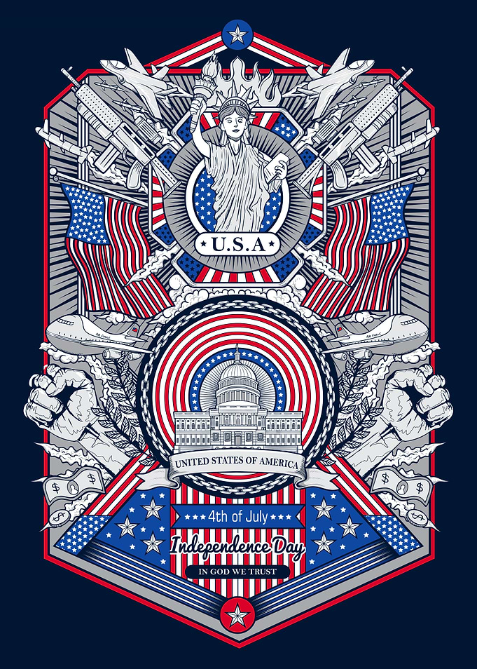 Patriotic USA Independence Day Graphic
