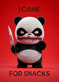 Creepy Baby Panda With Knife - Funny Halloween