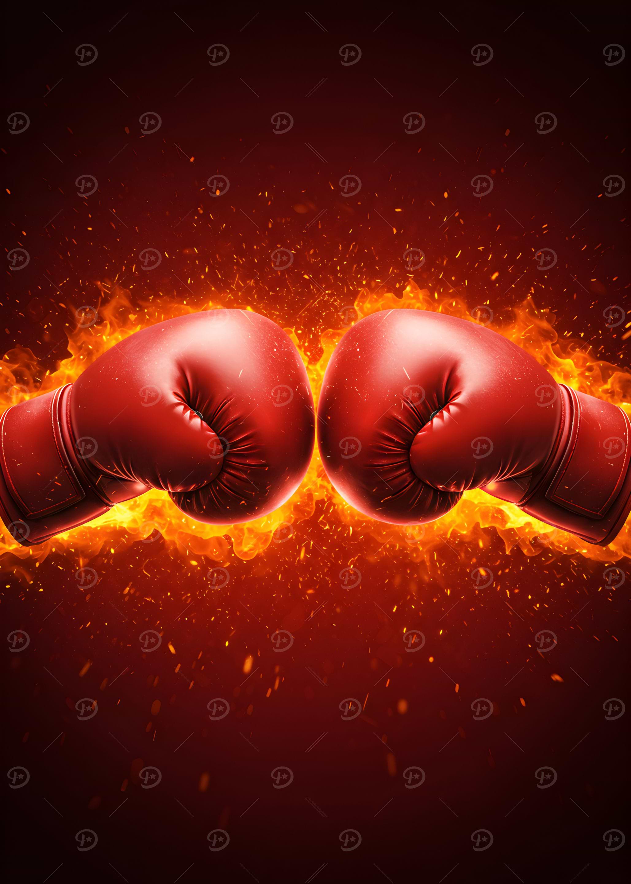 Fiery Boxing Gloves Clash