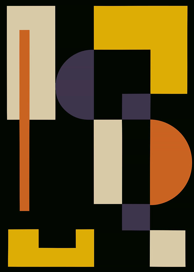 Geometric Shapes on Black Background