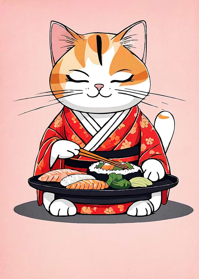 Cat Kimono Sushi