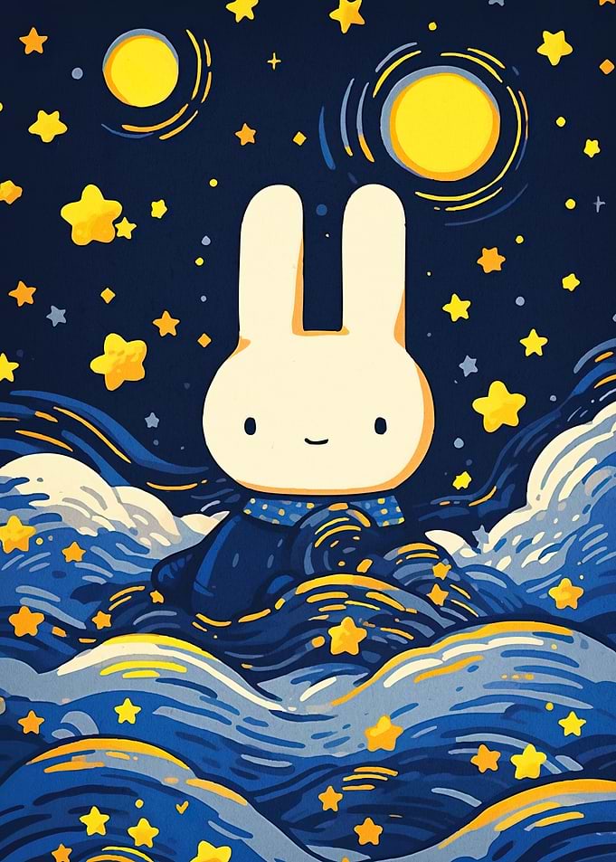 Bunny Starry Night Sky