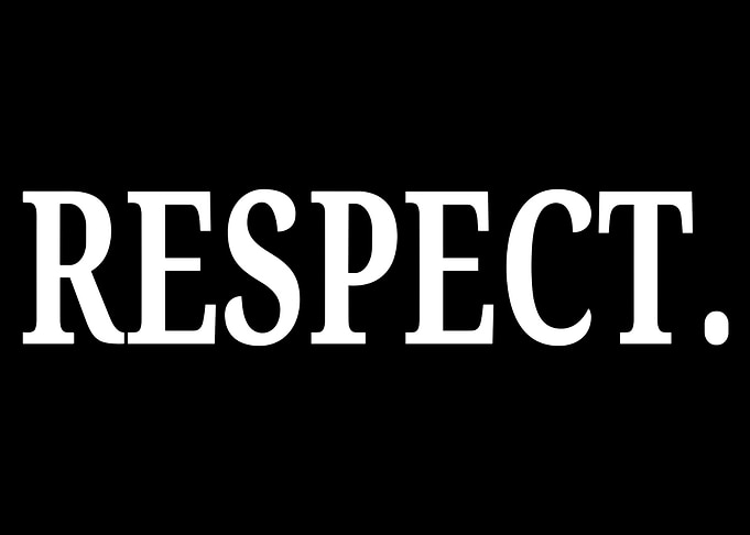 Respect Text on Black Background