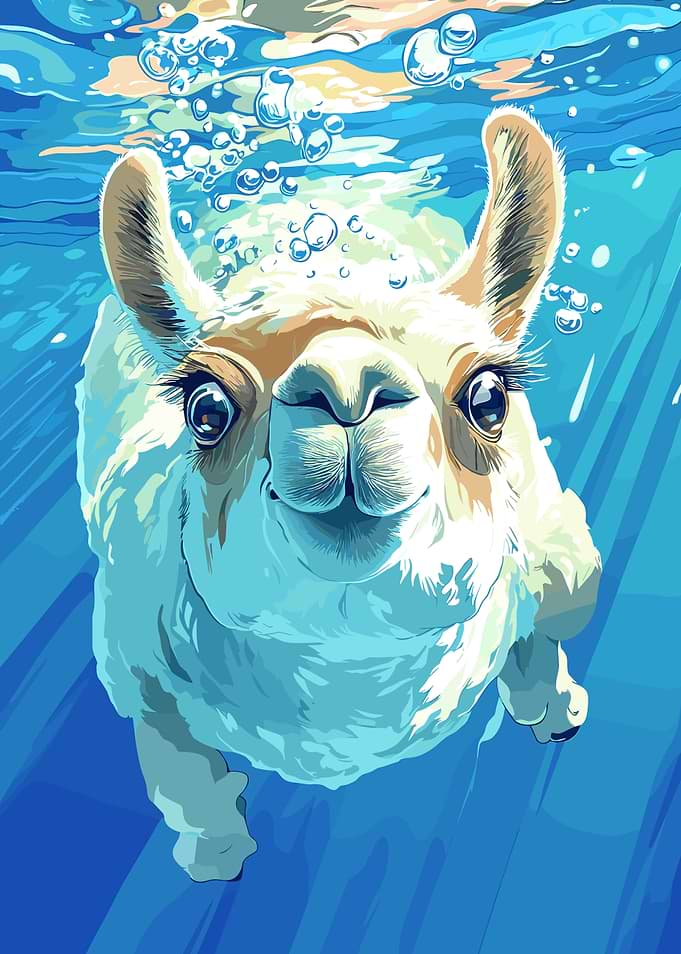 Llama Underwater