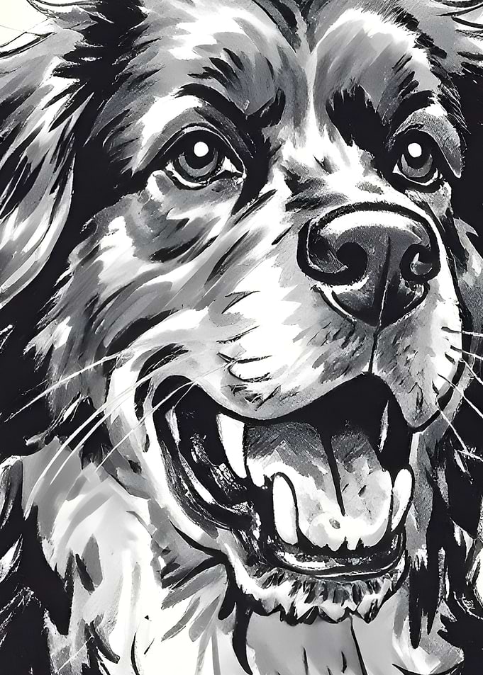 Dog Portrait in Black and White