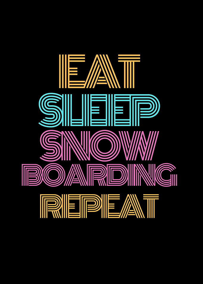 Eat Sleep Snowboarding Repeat Text Art
