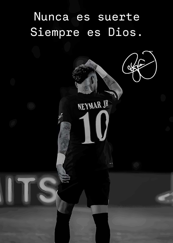 Neymar Jr. Black and White Portrait