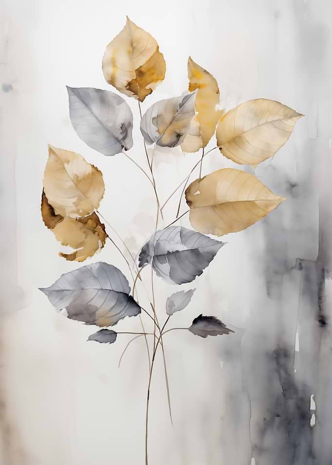 Watercolor Leaves Floral