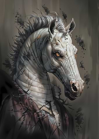 Armored Horse Portrait