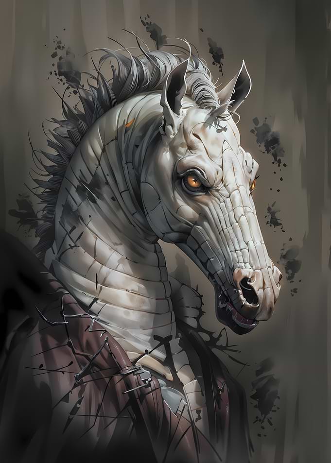Armored Horse Portrait