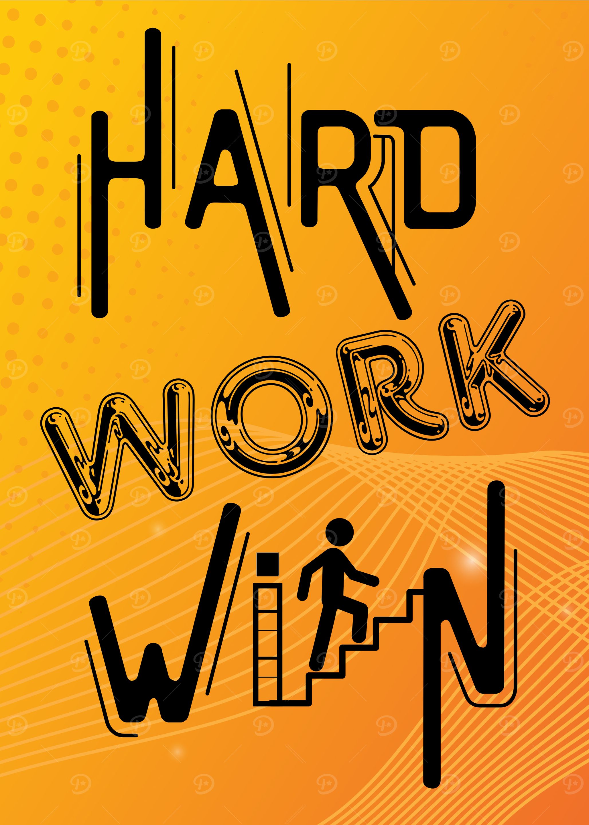 Hard Work Win Motivational Poster