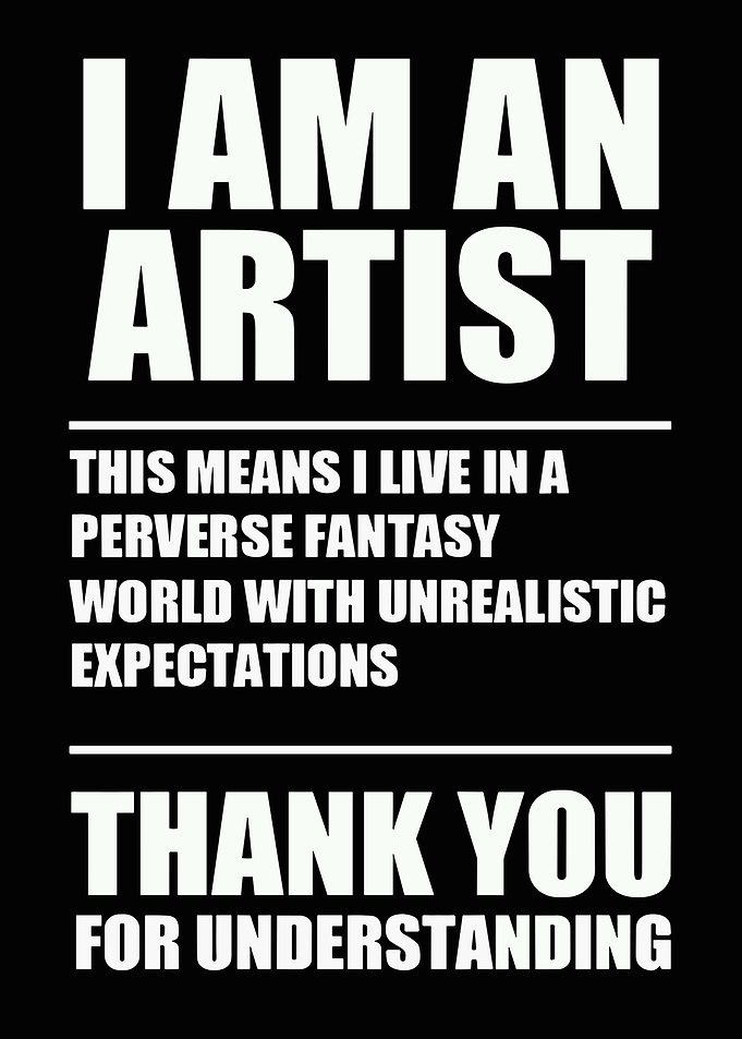 I am an artist text art