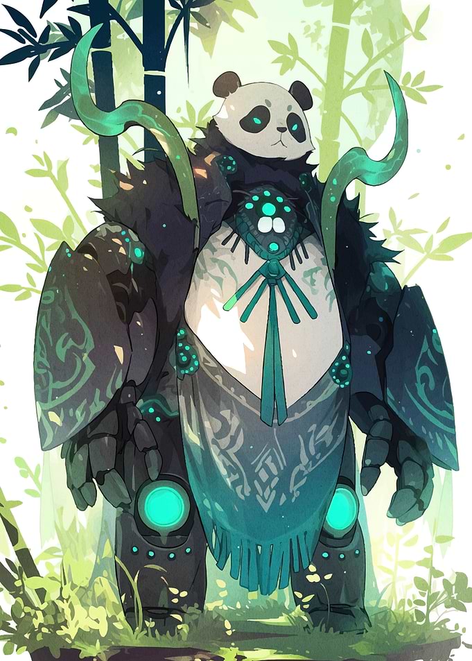 Cyberpunk Panda Bamboo
