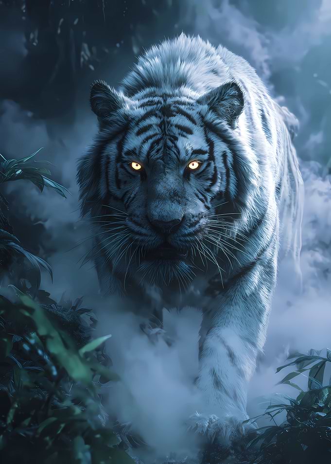 White Tiger in the Mist