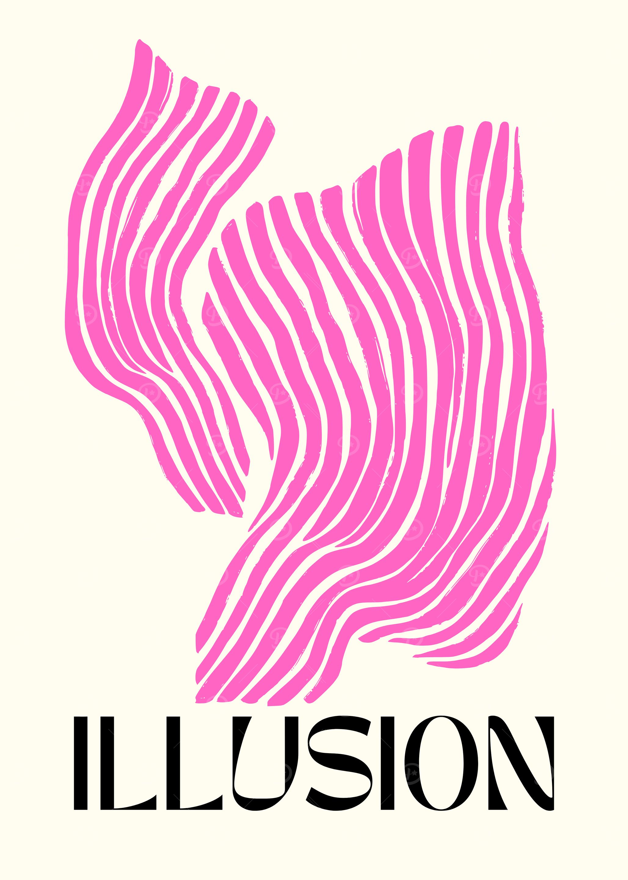 Abstract Pink Illusion Art