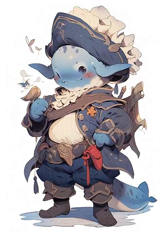 Whale Pirate Character