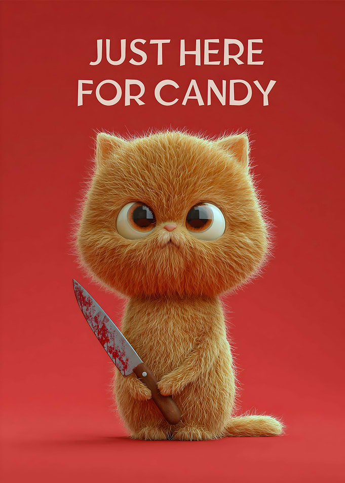 Just Here For Candy - Sweet Halloween Kittenbloody