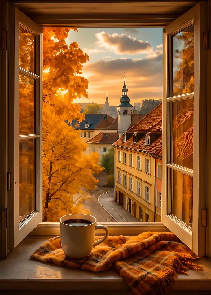 Autumn View with Coffee