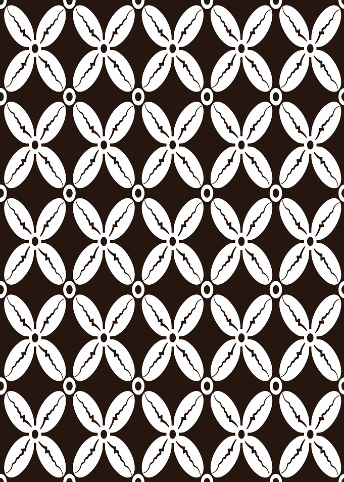 Floral Pattern in White and Brown