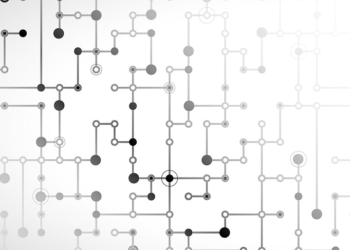 Abstract Network of Lines and Dots