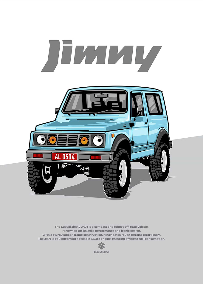 Suzuki Jimny JA71 Illustration Sky Blue