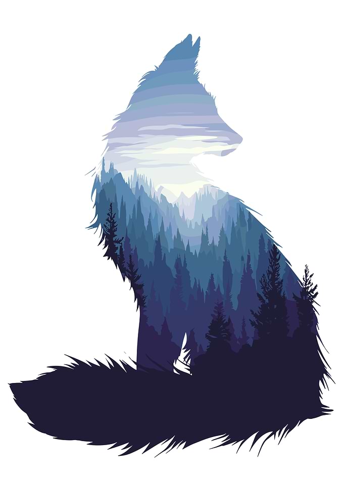 Fox Silhouette Landscape