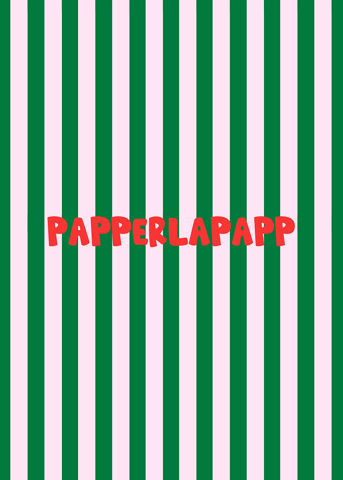 Papperlapapp Text on Striped Background