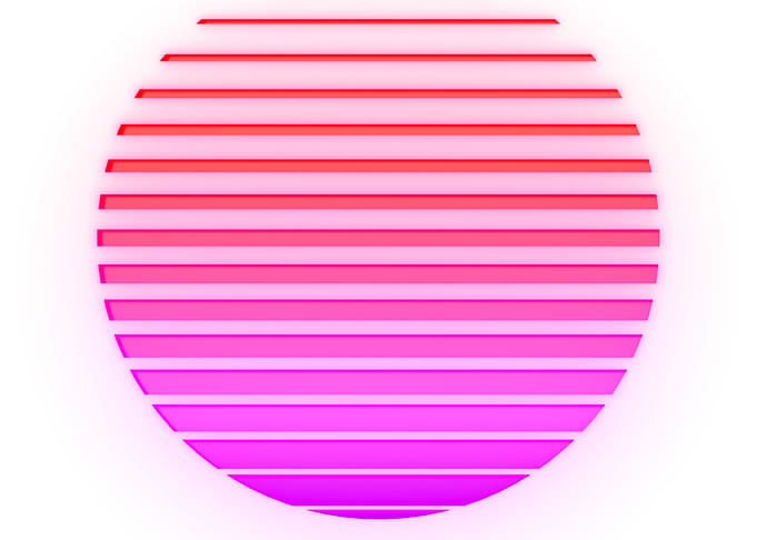 Pink and Red Striped Circle