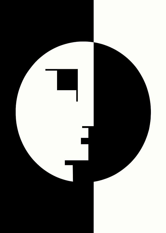 Abstract Face in Black and White