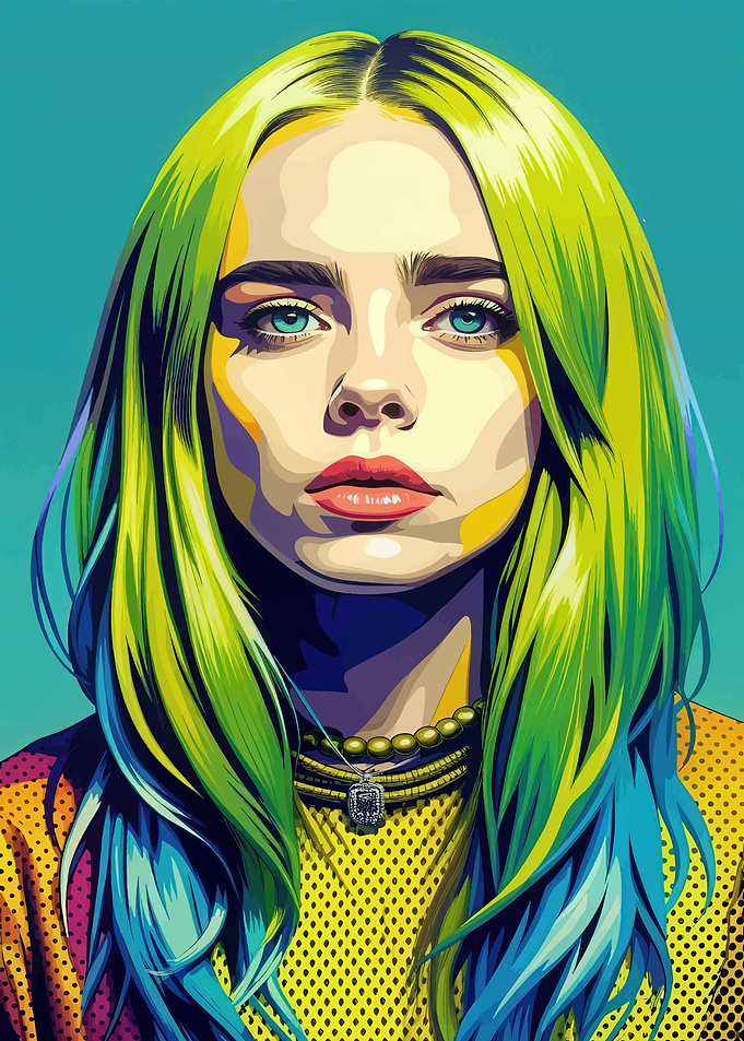Billie Eilish Pop Art Portrait