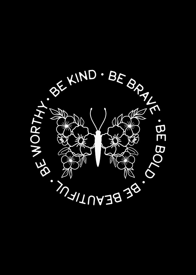 Butterfly Floral Inspirational Quote