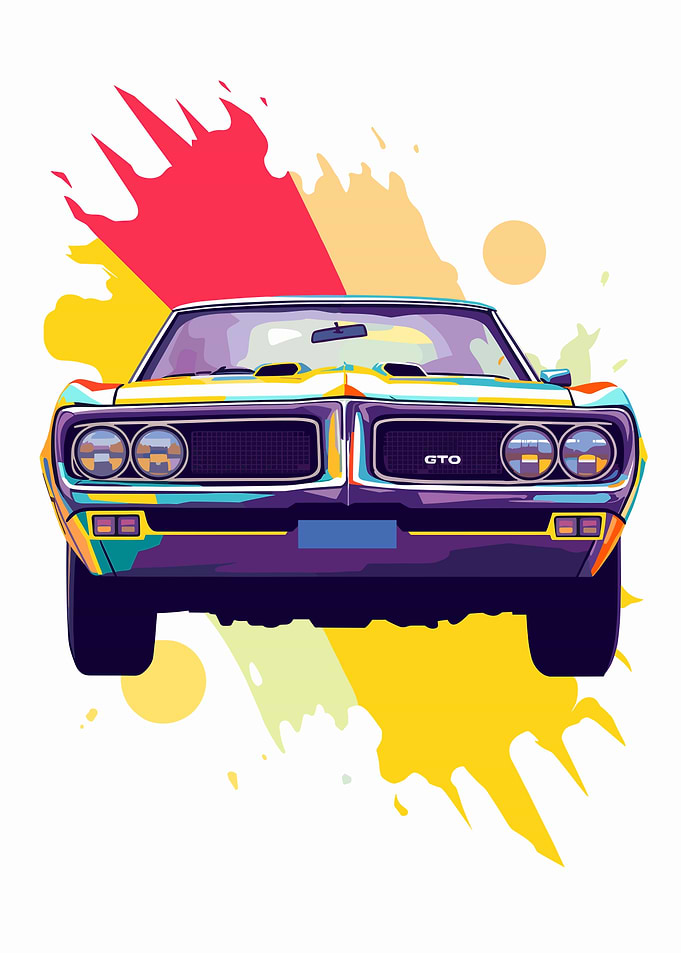 Colorful GTO Car Pop Art