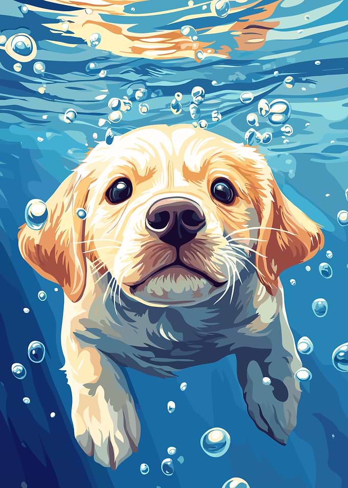 Underwater Puppy Portrait