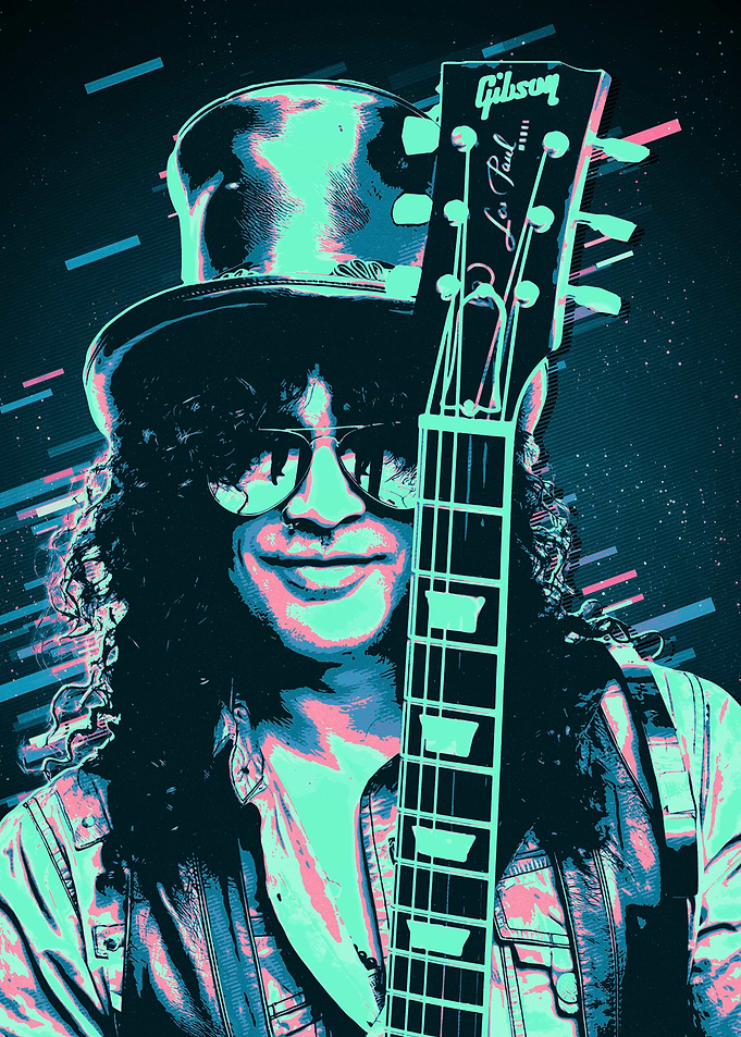 Slash with Gibson Les Paul guitar