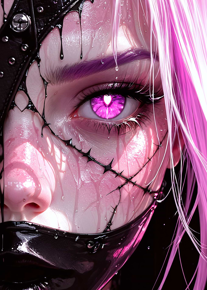 Cyberpunk Girl with Pink Hair