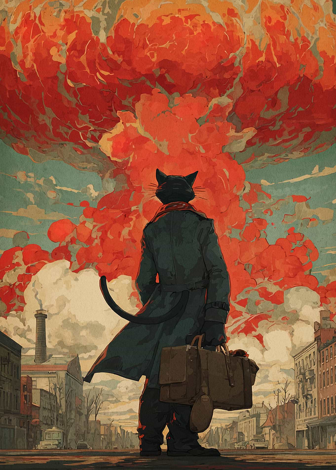 Cat in Trench Coat, Atomic Explosion
