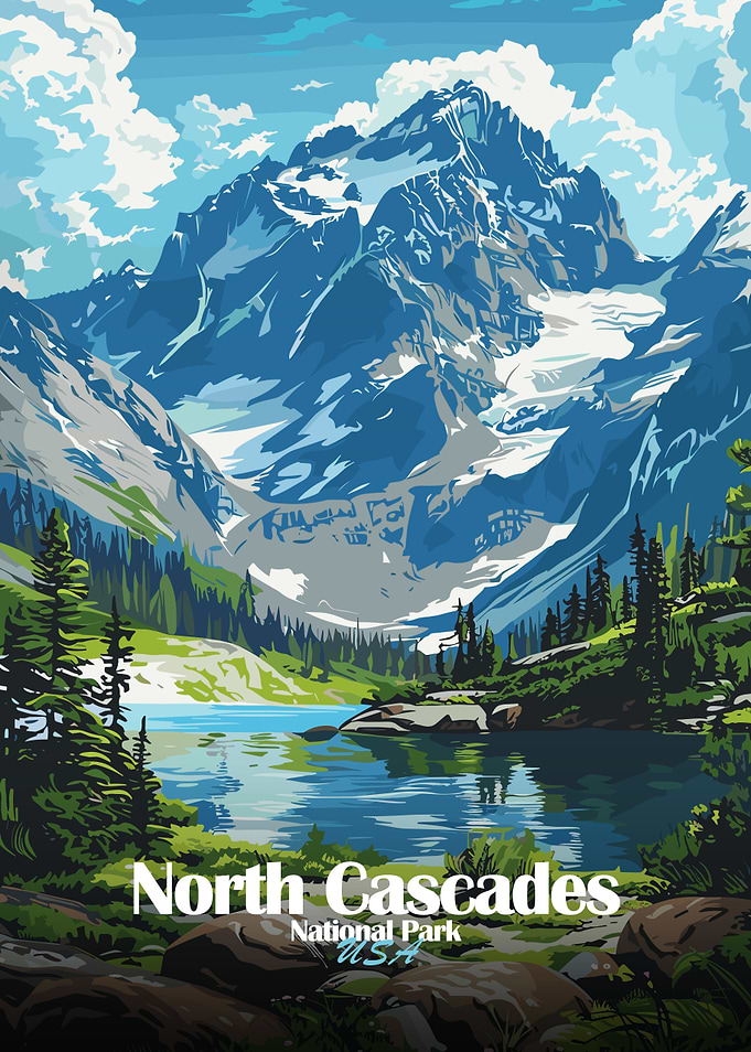North Cascades National Park Illustration