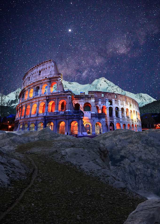 Colosseum under the stars