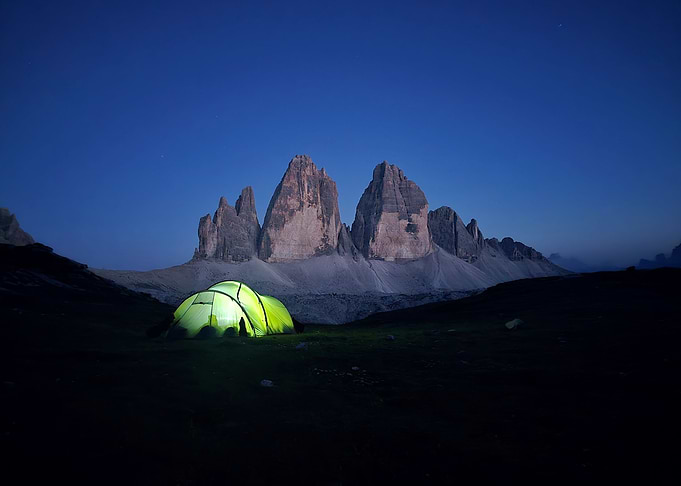 Camping under the Tre Cime