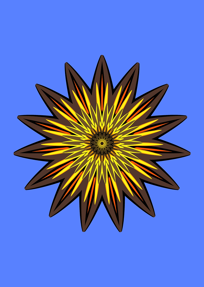 Abstract Starburst on Blue Background