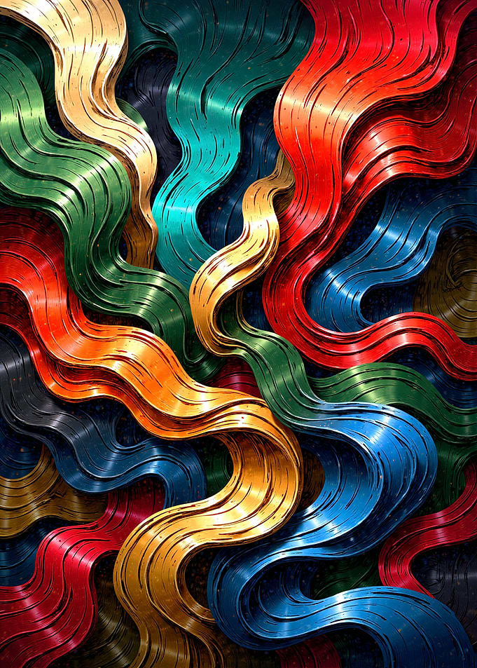 Colorful Metallic Ribbons